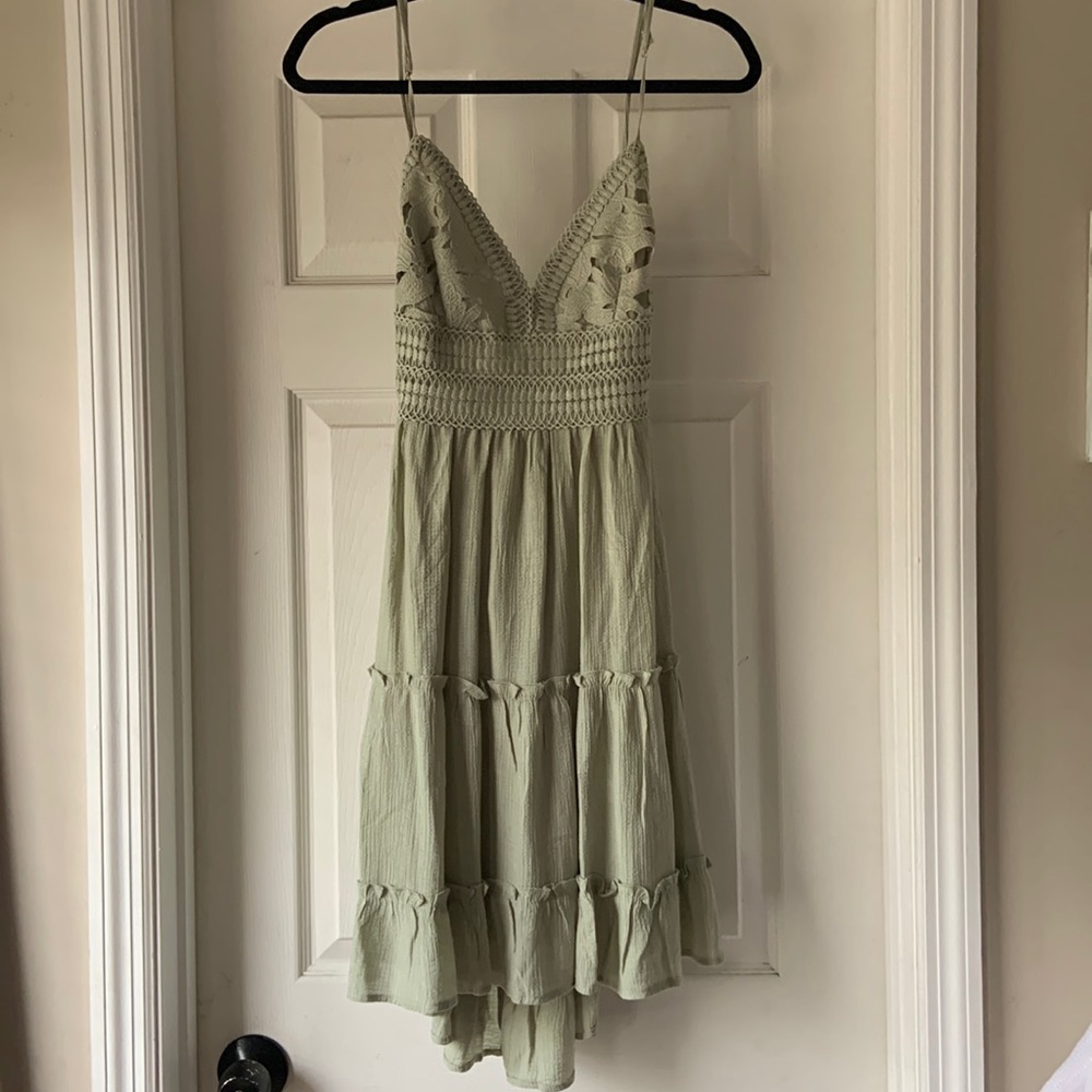 Love Tree M Tiered dress with crochet top